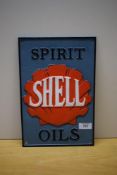 A painted cast sign for Shell Spirit Oils 30 x20cm