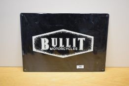 A Bullit Motorcycles sign