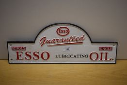 An Esso Lubricating Oil sign 48cm wide
