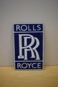 A painted cast Rolls Royce wall plaque 29 x 18cm