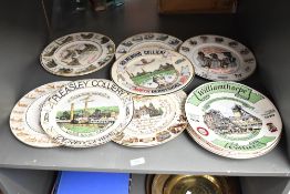 A selection of 20th-century Edwardian China miners cabinet plates, to include mining and coalfield