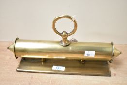 A presumed late 19th to early 20th-century brass solicitors office paperweight, of cylindrical