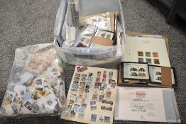 A large quantity of GB and World stamps in a sorted tub, to include masses of bits and pieces, bay