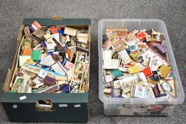 A large quantity of 20th-century miniature matchboxes and skillets, featuring sports, novelty,