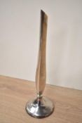 An Elizabeth II silver vase, of narrow form raised on a circular foot engraved 'P&O's Millennium
