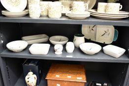 A small quantity of mid 20th-century Denby stoneware 'Greenwheat' tableware, designed by Albert