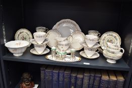 A selection of 20th-century bone china tableware, to include a quantity of Ridgeway Potteries 'Queen