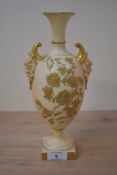 A Victorian Royal Worcester mantel vase, gilded by Samuel Ranford with finely executed sprays of