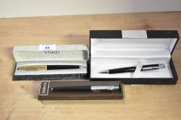 Two 20th-century Parker pens to include a presumed Parker 61 fountain pen and a Parker Jotter