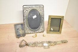 A selection of late 19th to 20th-century sundry wares, to include a presumed daguerreotype framed