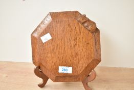 A 20th-century Robert 'Mouseman' Thompson (1876-1955) of Kilburn light oak cheese board/teapot