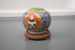 Thought to be late 19th-century Chinese porcelain ginger jar, decorated with polychrome enamels