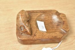 A 20th-century Robert 'Mouseman' Thompson (1876-1955) of Kilburn oak ash tray, of octagonal form,