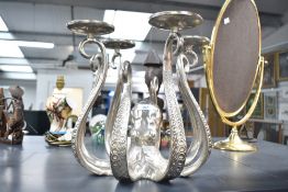 A large contemporary Carousel Home gilt metal Octopus candelabra, featuring four candle capitals