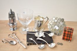 A quantity of late 19th to early 20th-century sundry tableware, to feature a Silver Knight sifter