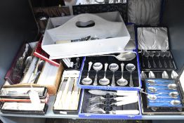 A large quantity of 20th-century stainless steel, chrome plate and silver-plate cutlery, to