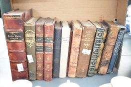 A selection of 19th to early 20th-century leather and clothbound hardback books, to include 'The