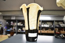 A large mid to late 20th-century Polish hand-blown art glass handkerchief vase, thought to be by