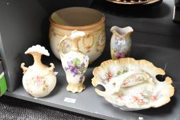 A selection of late 19th to early 20th-century Royal Worcester 'Blush Ivory'-style porcelain ware,
