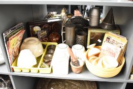 A large selection of 20th-century kitchenalia, to feature two ceramic jelly moulds; Lakeland Fondant