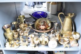 A large quantity of late 19th to 20th-century metalware, to feature a large copper bowl; a selection