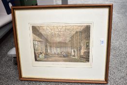 Of local interest, a 20th-century framed hand coloured lithograph titled 'Drawing Room Levens