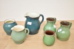 A selection of presumed 20th-century Wetherigg Pottery, to feature two Schofield examples, all of