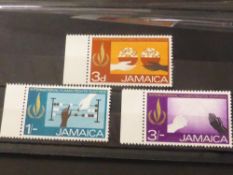 JAMAICA 1968 HUMAN RIGHTS YEAR, UNISSUED SET OF 3 MNH Originally sent to the postal authorities in