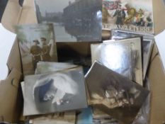 POSTCARDS: COLLECTION OF APX 150 IN SHOEBOX VARIOUS SCENES, TOPICS Early period postcard