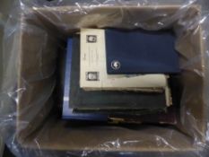 WORLDWIDE - 10 x STAMP COLLECTIONS IN BOX INCLUDING GB, IRELAND Box with various stockbooks and