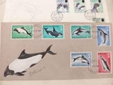 FALKLAND ISLANDS 1980's/90's RANGE OF 11 ILLUSTRATED FDC's SIGNED BY DESIGNER IAN STRANGE Fine group
