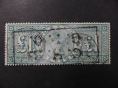 GB 1891 ?1 GREEN CORNER LETTERS DD - GOOD USED Sound £1 green from 1891 with corner letters DD, well