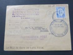 TONGA 1938 TIN CAN MAIL COVER WITH MULTIPLE CACHETS TO FRONT AND REAR Fine cover from Tonga,