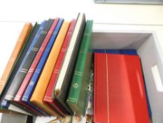 WORLDWIDE BOX OF COLLECTIONS, STOCKCARDS, PACKETS, LEAVES ALBUMS ETC Box with various worldwide