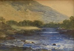 Attributed to James Cassie RSA (British 1819-1879) Watercolour 'Salmon Pool in Orchy Argyllshire'