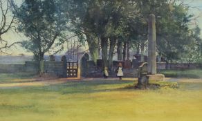 *Local Interest* H.B. Simpson (British 19th Century) watercolour, depicting young children near a