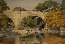 *Local Interest* Geoffrey H Pooley (British 1908-2006) Watercolour, Devil's Bridge Kirkby Lonsdale
