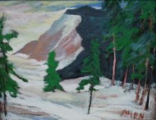 Allen (20th Century) Impressionistic oil on re-used canvas, the original painting depicts a