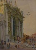 Charles Barrow Prescott (British 1870-1932) Watercolour, a study of the church of I Gesuati Santa