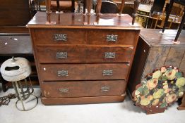 A Victorian mahogany and walnut chest of two over three drawers, dimensions approx. W122 H118 D53cm