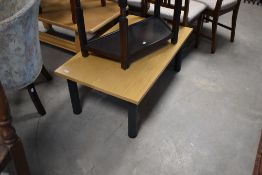 A modern office style beech effect coffee table, by Sven Christiansen, approx. 100 x 60cm