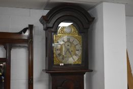 A 19th Century mahogany long cased clock having eight day movement with brass and silvered dial