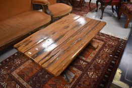 A substantial modern rustic coffee table, believed to be Rhodesian (Zimbabwe) Ironwood of