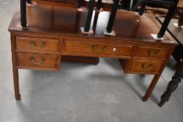 An Oriental hardwood dressing table or desk in the Chinese style, dimensions approx. W137 D61 H76cm