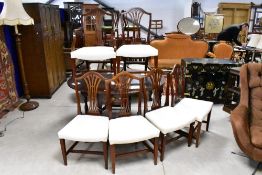 A set of six (five plus one) early 20th Century Hepplewhite style dining chairs