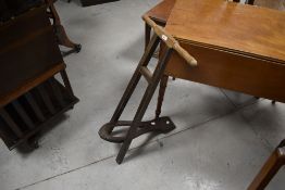 An antique turned wood boot jack, probably late 19th or early 20th Century
