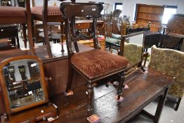 A Victorian mahogany rail back dining chair