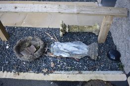 Three pieces of garden statuary