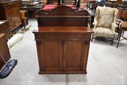 A Victorian mahogany chiffonier sideboard, having ledge back, dimensions approx. W102 H131 D43cm