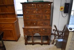 A nice quality walnut chest having oyster veneer fronts